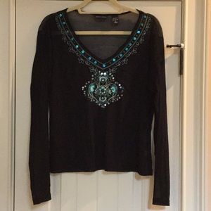 NY & Co Black Sheer blouse